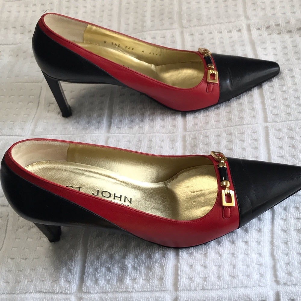 St. John Elegant Red and Black Heels